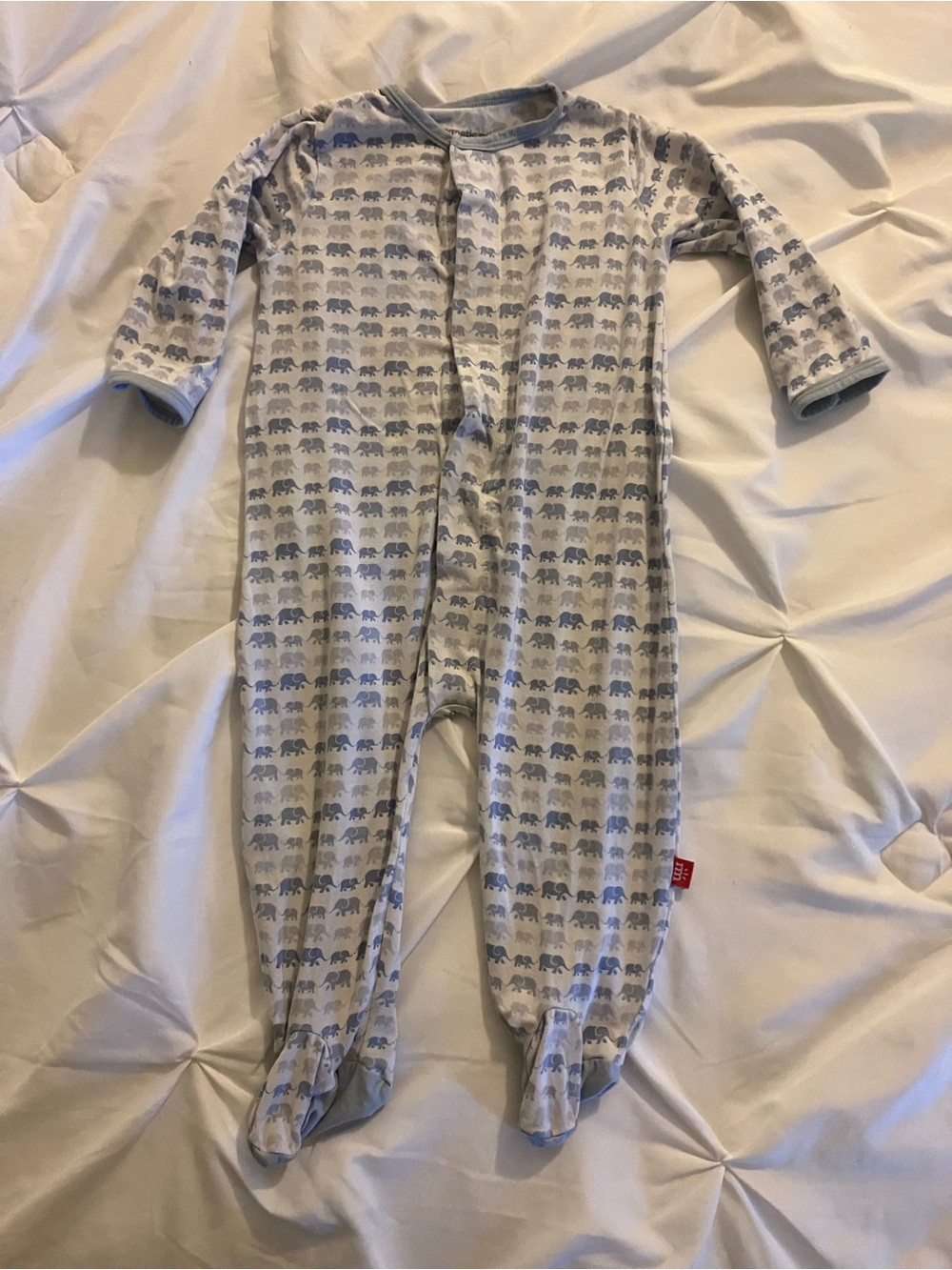 Magnetic Me Blue Elephant Print Infant Footed One-Piece